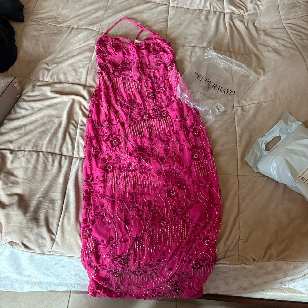 Peppermayo Fuchsia Embellished Gown